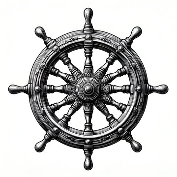 ship steering wheel vintage modle