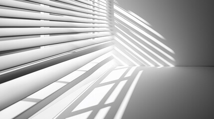 Obraz premium Minimalist window with shadows on white wall.