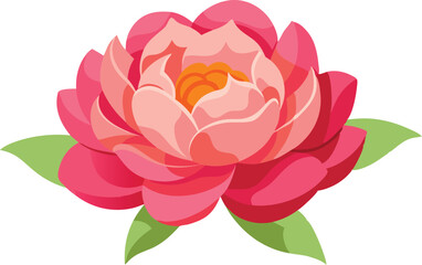 A pink lotus flower blooms elegantly with lush green leaves surrounding it.