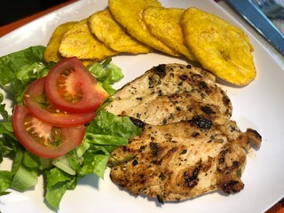 fish with salad