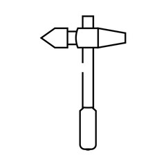 welding hammer line icon vector. welding hammer sign. isolated contour symbol black illustration