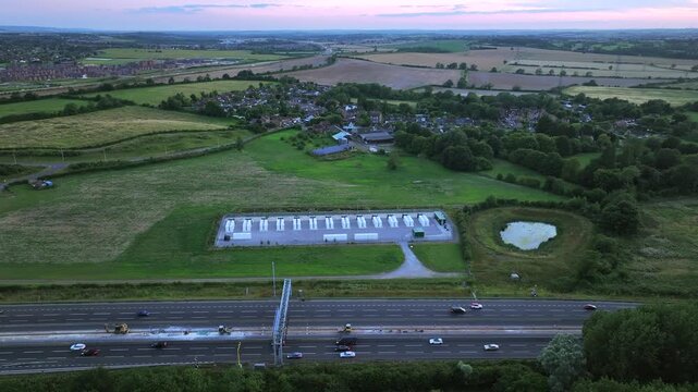 Power Grid Battery Energy Storage System Aerial View