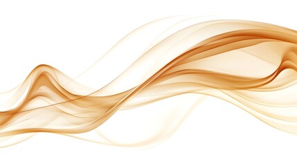 Obraz premium A vector illustration of a soft, flowing wave of light brown smoke on white background. The smoke is depicted in an elegant and fluid design with smooth curves