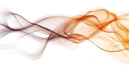 Naklejka premium A vector illustration of a soft, flowing wave of light brown smoke on white background. The smoke is depicted in an elegant and fluid design with smooth curves