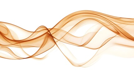 A vector illustration of a soft, flowing wave of light brown smoke on white background. The smoke is depicted in an elegant and fluid design with smooth curves