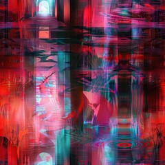 Naklejka premium Abstract digital art with red and blue hues.