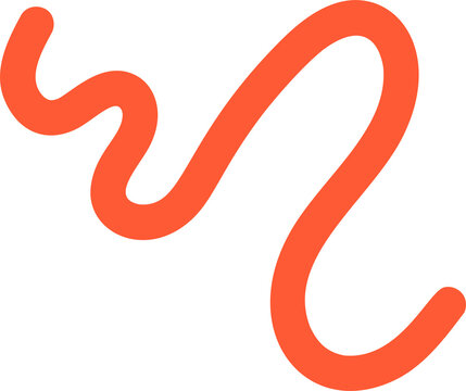 Abstract organic shape. Doodle element. Cute scribble and playful groovy squiggle line. Simple cartoon stroke. Curve trendy geometric wavy element