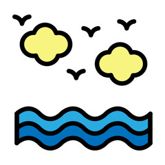 Lazy River Vector Filled Icon Design