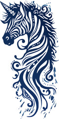 Fototapeta premium Tribal Zebra Tattoo traditional tattoo illustration