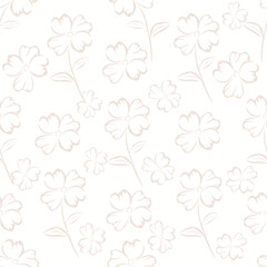 Seamless winter floral pattern with branches and berries. Pastel palette white background.