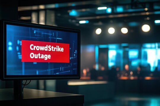 CrowdStrike Outage Alert in Darkened Tech Control Room