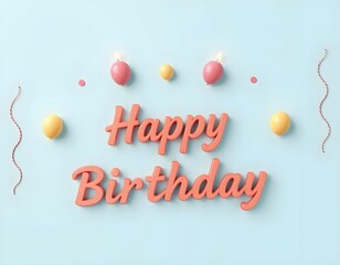 happy birthday on a blue background create with ai