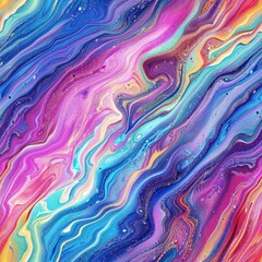 Abstract Swirling Colorful Liquid Marble.