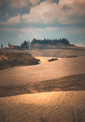 misty landscape of Tuscany in autumn