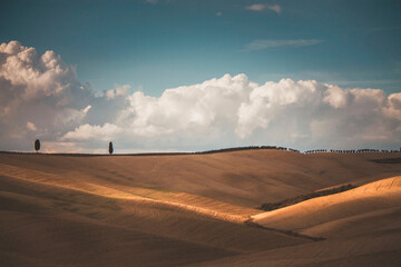 misty landscape of Tuscany in autumn