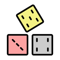 Dice Vector Filled Icon Design
