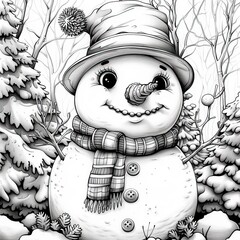 Coloring a snowman that looks like Olaf is fun