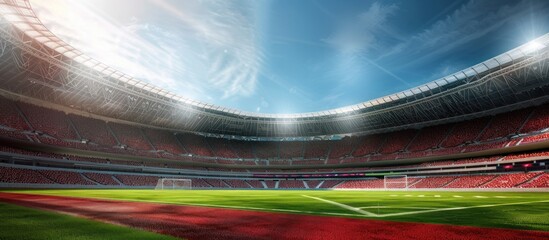 Obraz premium empty soccer stadium 3D.