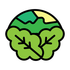 Cabbage Vector Filled Icon Design