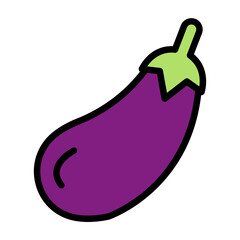 Eggplant Vector Filled Icon Design