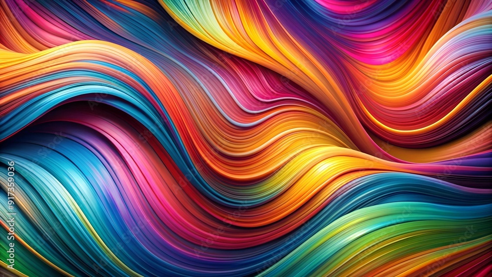 Poster fluid symphony of hues: a digital abstract canvas generative ai