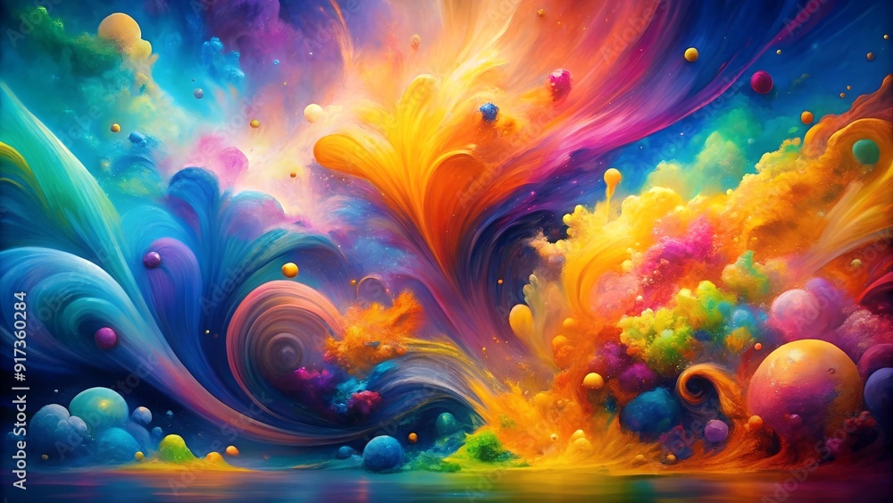Aufkleber a symphony of science: a colorful abstract representation of stem education generative ai