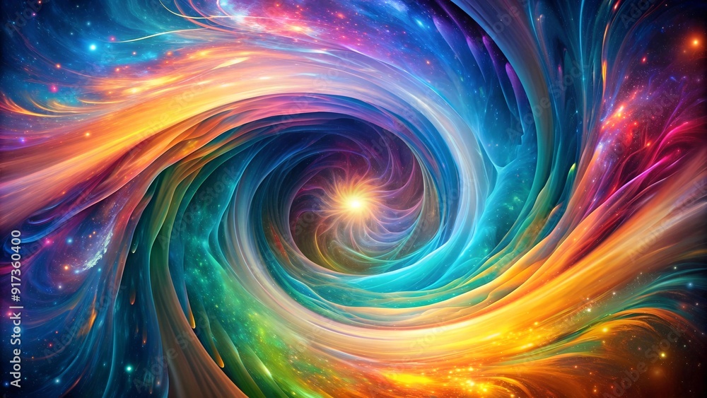 Poster abstract representation of a space-time rift generative ai