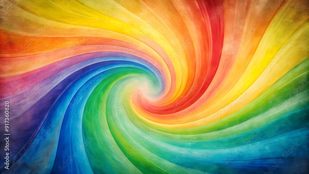 Poster a vibrant tapestry of color and texture: rainbow swirls on textured paper generative ai