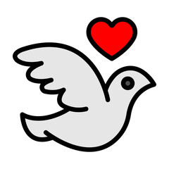 Dove Vector Filled Icon Design