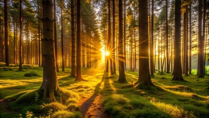 Obraz premium A Tapestry of Warm Hues and Whispering Trees AI Generated