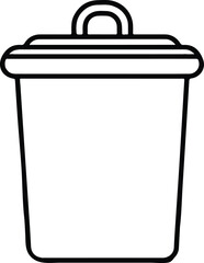 trash bin outline vector