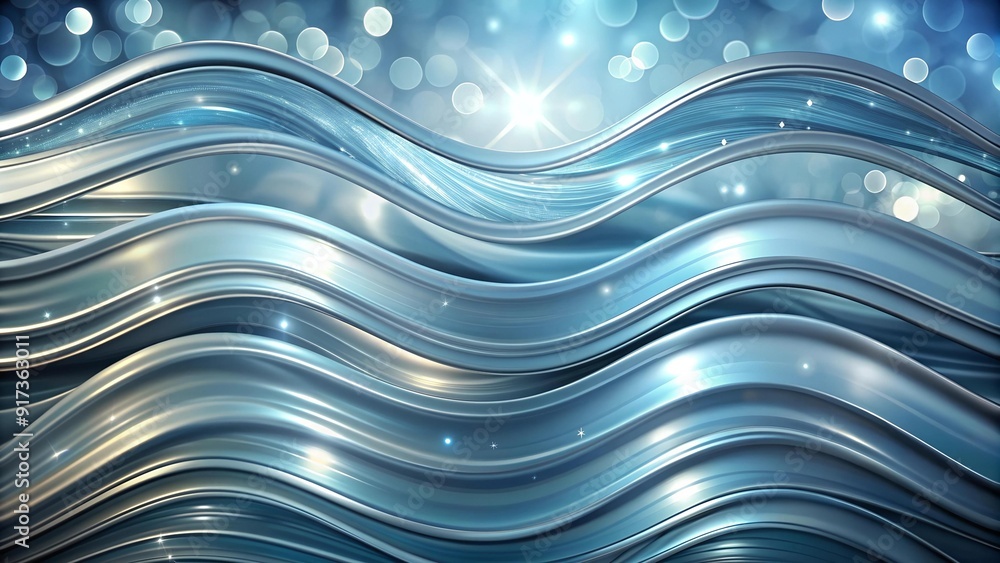 Poster serene symphony of silver and azure generative ai