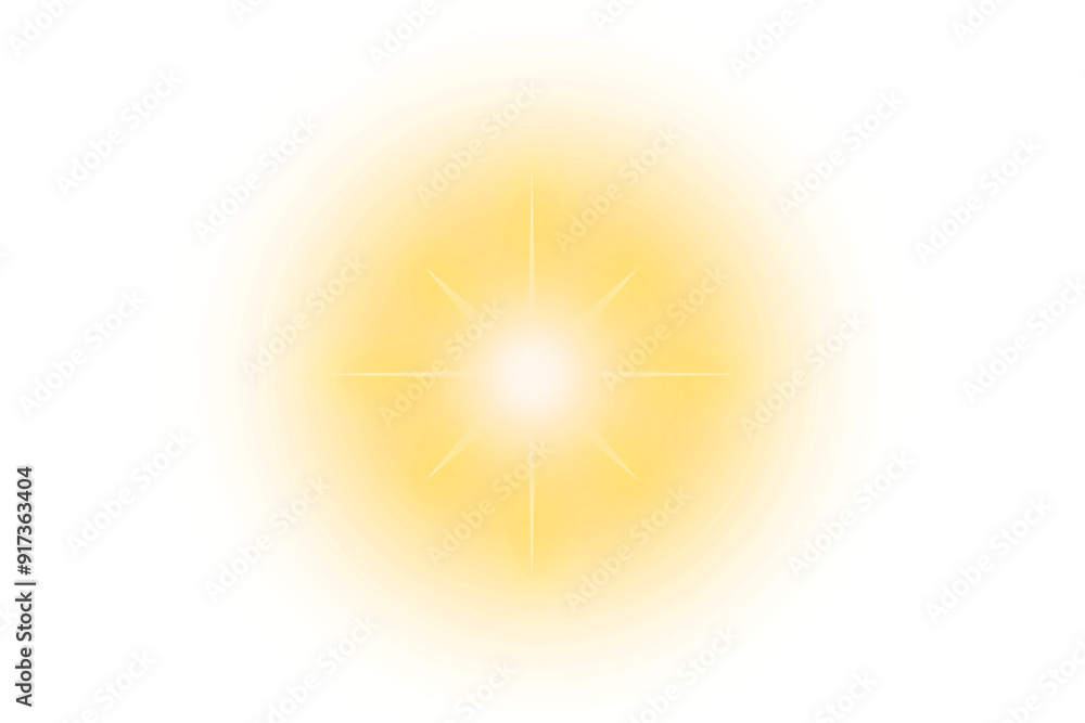 Aufkleber vector sun flare light on transparent background. digital flare, iridescent glare on png. glowing st