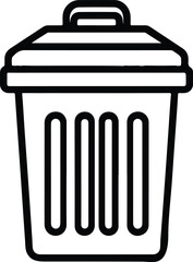 trash bin outline vector