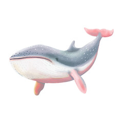 Fototapeta premium whale flying in sky white background 777