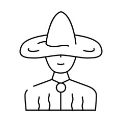 wizard fantasy character line icon vector. wizard fantasy character sign. isolated contour symbol black illustration