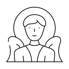 angel fantasy character line icon vector. angel fantasy character sign. isolated contour symbol black illustration