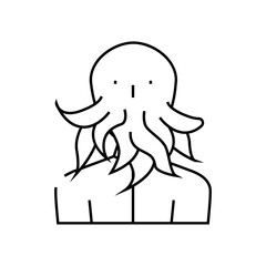 cthulhu fantasy character line icon vector. cthulhu fantasy character sign. isolated contour symbol black illustration
