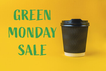 a yellow background with the words Green Monday Sale