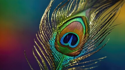 peacock feather closeup