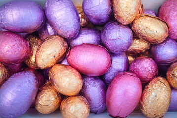 Delightful Closeup of Chocolate Easter Eggs