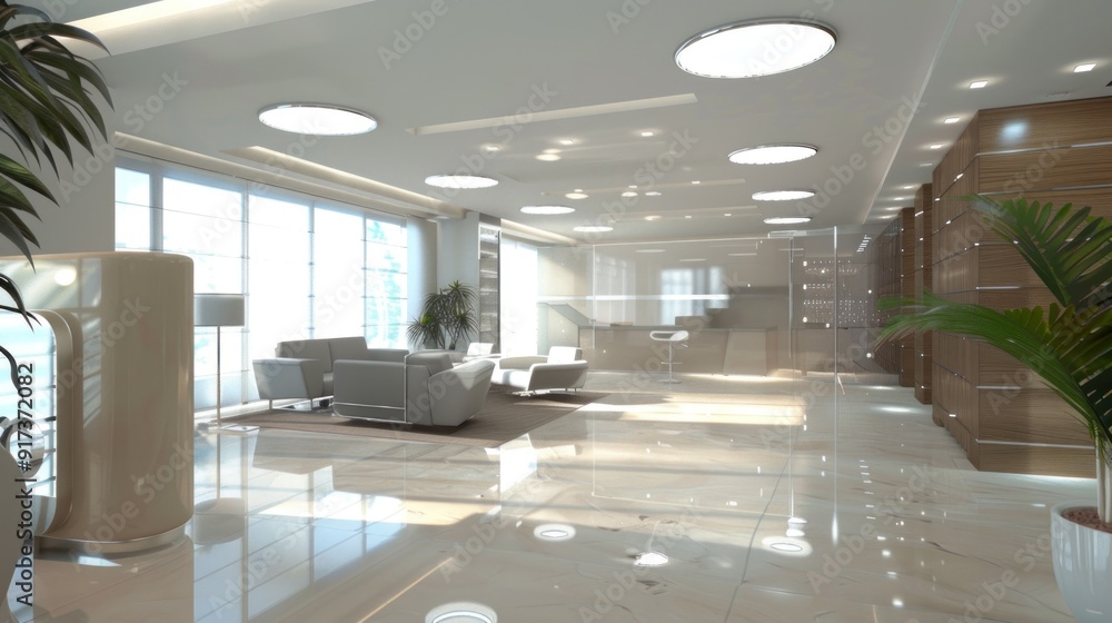 Sticker Modern Lobby Interior Design