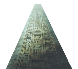 Ancient stone tablet covered in hieroglyphics, cut out - stock png.