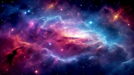 Naklejka premium Colourful space galaxy, Starry night cosmos. Beautiful background wallpaper