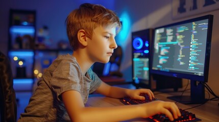 Young Boy Learning Programming