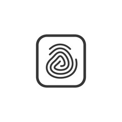 Fingerprint Icon in Square Frame