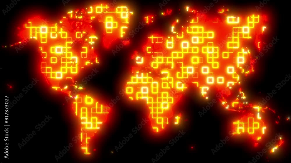 Poster global technology map. computer generated 3d render