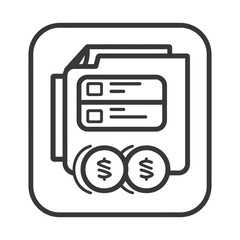 Folder Icon with Two Dollar Coins