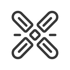 Obraz premium Four Black Lines Intersecting in the Center of a White Square