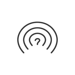 Four Concentric Arcs with a Question Mark in the Center